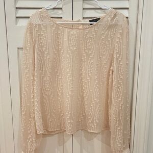 Elegant Cream Textured Women's Open BackTop